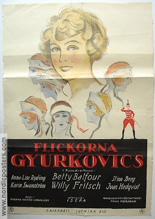 Flickorna Gyurkovics 1926 movie poster Betty Balfour Willy Fritsch Stina Berg