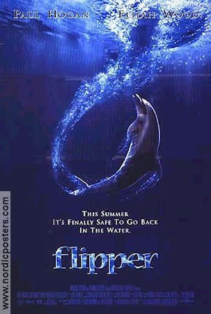 Flipper 1996 movie poster Elijah Wood Paul Hogan Jonathan Banks Alan Shapiro Fish and shark From TV