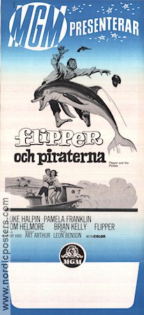 Flipper´s New Adventure 1964 movie poster Luke Halpin Pamela Franklin Helen Cherry Leon Benson Fish and shark