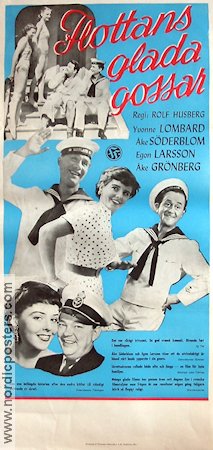 Flottans glada gossar 1954 movie poster Yvonne Lombard Åke Söderblom Egon Larsson