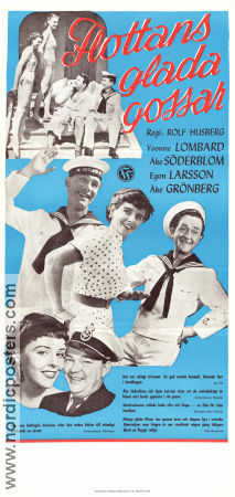 Flottans glada gossar 1954 movie poster Yvonne Lombard Åke Söderblom Egon Larsson Åke Grönberg Rolf Husberg Ships and navy