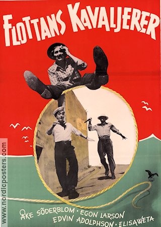 Flottans kavaljerer 1948 movie poster Åke Söderblom Egon Larsson Marianne Löfgren Bojan Westin Gustaf Edgren