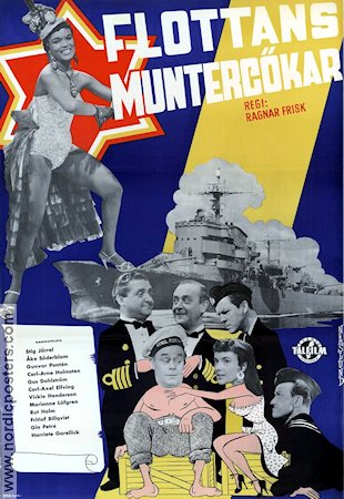 Flottans muntergökar 1955 movie poster Stig Järrel Åke Söderblom