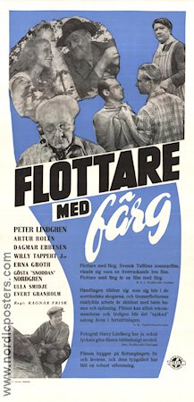 Flottare med färg 1952 movie poster Gösta Snoddas Nordgren Peter Lindgren Artur Rolén Dagmar Ebbesen Ragnar Frisk Celebrities