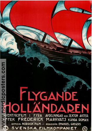 Den flyvende Hollaender 1919 movie poster Carlo Wieth Inger Nybo Emanuel Gregers Ships and navy Denmark