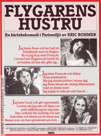 La Femme de l´aviateur 1981 movie poster Philippe Marlaud Marie Riviere Anne-Laure Meury Eric Rohmer