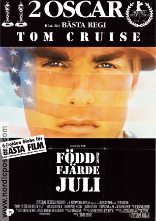 Born on the 4th of July 1989 movie poster Tom Cruise Bryan Larkin Raymond J Barry Willem Dafoe Oliver Stone