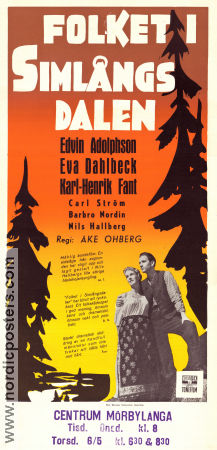Folket i Simlångsdalen 1947 movie poster Karl-Henrik Fant Eva Dahlbeck Edvin Adolphson Åke Ohberg Mountains