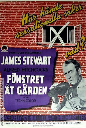 Rear Window 1954 movie poster James Stewart Grace Kelly Wendell Corey Alfred Hitchcock