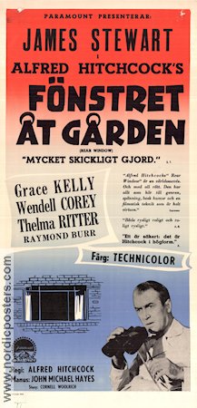 Rear Window 1954 movie poster James Stewart Grace Kelly Wendell Corey Alfred Hitchcock