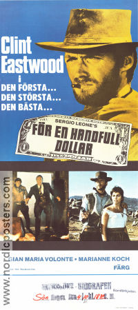 A Fistful of Dollars 1964 movie poster Clint Eastwood Gian Maria Volonte Marianne Koch Joseph Egger Sergio Leone Money Guns weapons