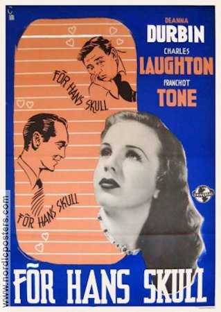 Because of Him 1946 movie poster Deanna Durbin Charles Laughton