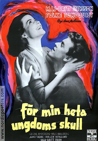 För min heta ungdoms skull 1952 movie poster Maj-Britt Nilsson Folke Sundquist Nils Hallberg Arne Mattsson
