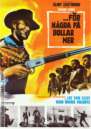 För några få dollar mer 1965 poster Clint Eastwood Lee Van Cleef Gian Maria Volonté Sergio Leone