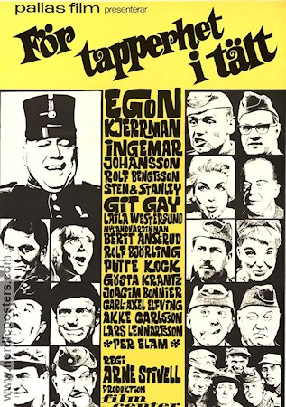 För tapperhet i tält 1965 movie poster Egon Kjerrman Rolf Bengtsson Arne Stivell