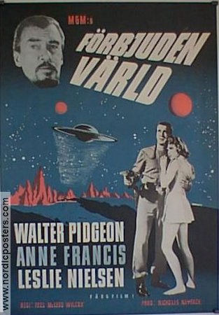 Forbidden Planet 1956 movie poster Walter Pidgeon Anne Francis Leslie Nielsen Fred M Wilcox Spaceships