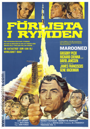 Förlista i rymden 1969 poster Gregory Peck Richard Crenna David Janssen John Sturges Rymdskepp