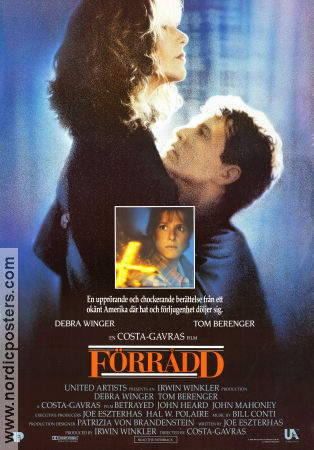 Betrayed 1988 movie poster Debra Winger Tom Berenger John Heard Costa-Gavras