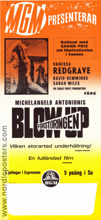 Förstoringen 1966 poster Vanessa Redgrave David Hemmings Sarah Miles Michelangelo Antonioni