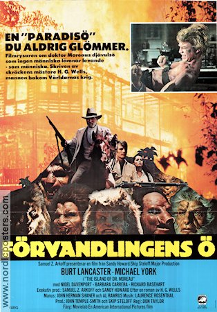 Förvandlingens ö 1977 poster Burt Lancaster Michael York Nigel Davenport Don Taylor