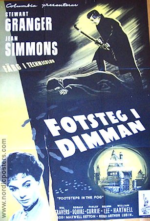 Footsteps in the Fog 1955 movie poster Stewart Granger Jean Simmons
