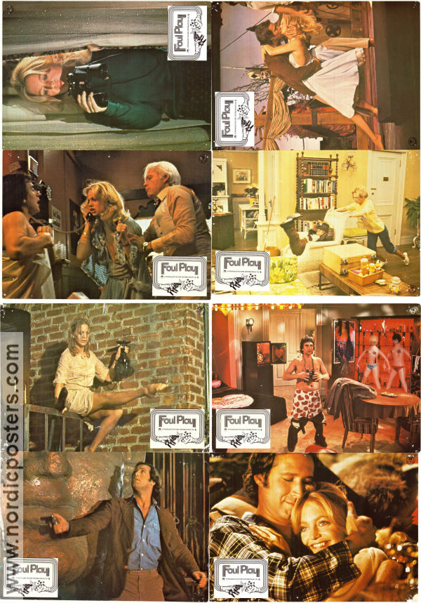 Foul Play 1978 lobby card set Goldie Hawn Chevy Chase Burgess Meredith Colin Higgins