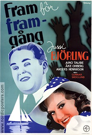 Fram för framgång 1938 movie poster Jussi Björling Aino Taube Eric Rohman art