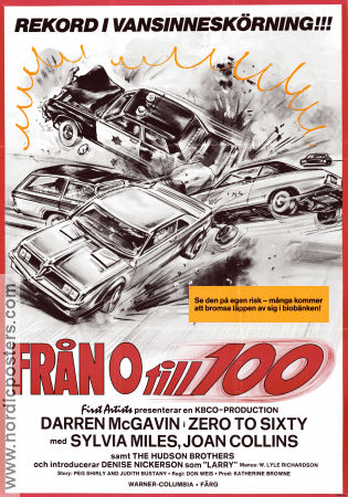 Zero to Sixty 1978 movie poster Darren McGavin Sylvia Miles Joan Collins Don Weis Cars and racing