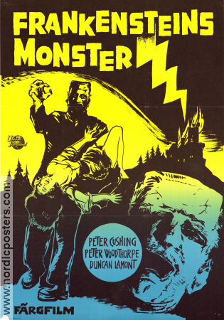 The Evil of Frankenstein 1964 movie poster Peter Cushing Peter Woodthorpe Duncan Lamont Freddie Francis Production: Hammer Films