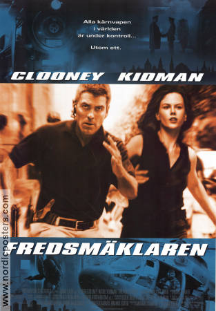 Fredsmäklaren 1997 poster George Clooney Nicole Kidman Marcel Iures Mimi Leder