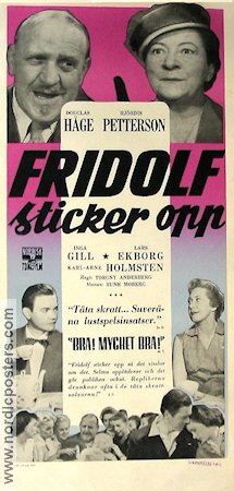 Fridolf sticker opp 1958 movie poster Douglas Håge Hjördis Petterson Inga Gill Lars Ekborg Find more: Lilla Fridolf From comics