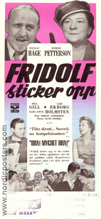 Fridolf sticker opp 1958 movie poster Douglas Håge Hjördis Petterson Inga Gill Lars Ekborg Torgny Anderberg Find more: Lilla Fridolf From comics
