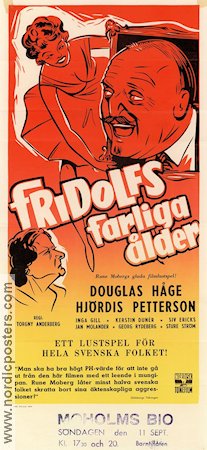 Fridolfs farliga ålder 1959 movie poster Douglas Håge Hjördis Petterson