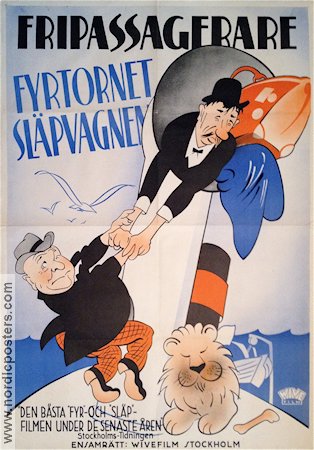 Fripassagerare 1937 movie poster Fyrtornet och Släpvagnen Fy og Bi Denmark