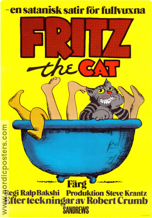 Fritz the Cat 1972 movie poster Skip Hinnant Ralph Bakshi Poster artwork: Robert Crumb Animation From comics Cult movies Cats