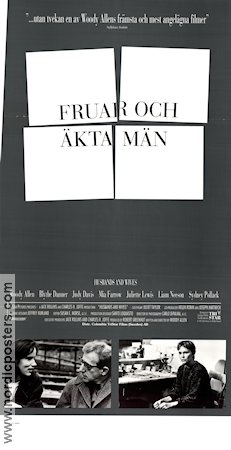Husbands and Wives 1992 movie poster Mia Farrow Sydney Pollack Judy Davis Juliette Lewis Woody Allen