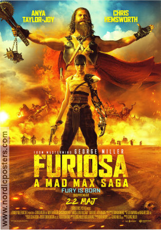 Furiosa: A Mad Max Saga 2024 movie poster Anya Taylor-Joy Chris Hemsworth Tom Burke George Miller