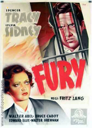 Fury 1936 movie poster Sylvia Sidney Spencer Tracy Walter Abel Fritz Lang