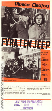 Die Vier im Jeep 1951 movie poster Viveca Lindfors Ralph Meeker Yossi Yadin Leopold Lindtberg Country: Switzerland War