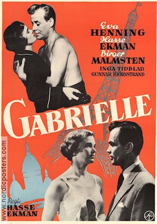 Gabrielle 1954 movie poster Eva Henning Birger Malmsten Hasse Ekman
