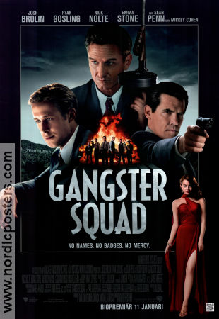 Gangster Squad 2013 movie poster Sean Penn Ryan Gosling Emma Stone Ruben Fleischer Mafia