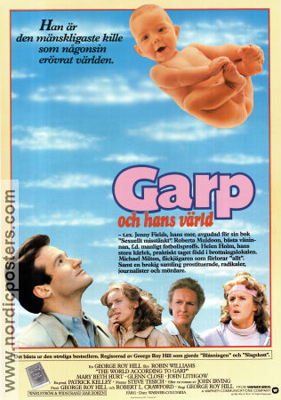 The World According to Garp 1982 movie poster Robin Williams Glenn Close Mary Beth Hurt John Lithgow George Roy Hill Kids