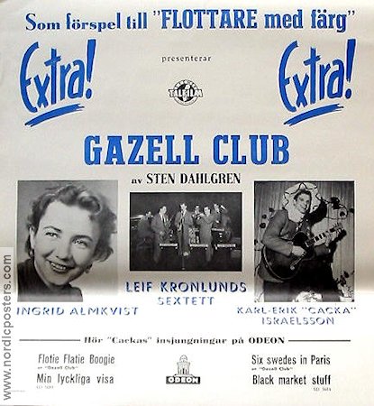 Gazell Club 1954 movie poster Cacka Israelsson Ingrid Almkvist Leif Kronlunds sextett