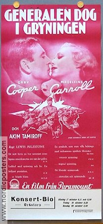 The General Died at Dawn 1936 movie poster Gary Cooper Madeleine Carroll