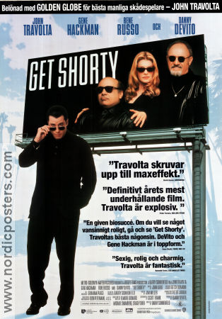 Get Shorty 1995 movie poster John Travolta Danny de Vito Gene Hackman Rene Russo Barry Sonnenfeld