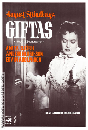 Of Love and Lust 1955 movie poster Anita Björk Edvin Adolphson Anders Henrikson Writer: August Strindberg