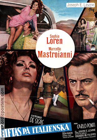 Matrimonio all´Italiana 1965 movie poster Sophia Loren Marcello Mastroianni Vittorio De Sica