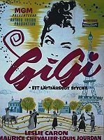 Gigi 1958 movie poster Leslie Caron Maurice Chevalier Louis Jourdan Vincente Minnelli Musicals
