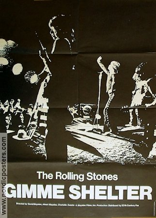 Gimme Shelter 1970 movie poster Rolling Stones David Maysles Rock and pop Documentaries