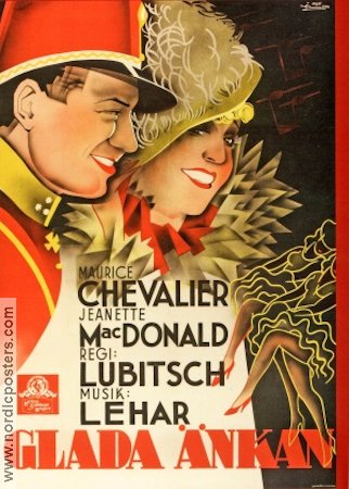 The Merry Widow 1934 movie poster Maurice Chevalier Jeanette MacDonald Edward Everett Horton Ernst Lubitsch Musicals